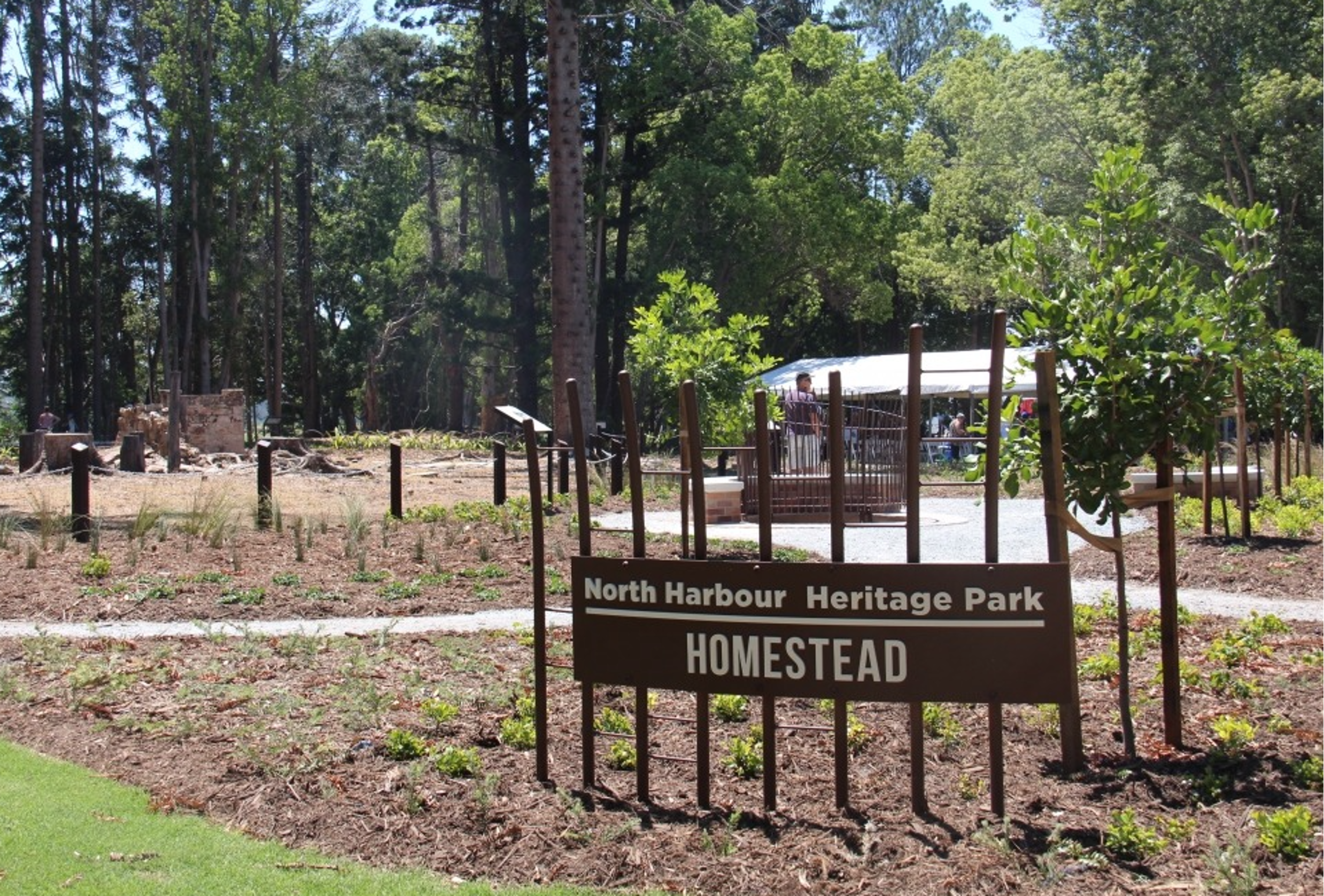 Outside of the North Harbour Heritage Park Homestead